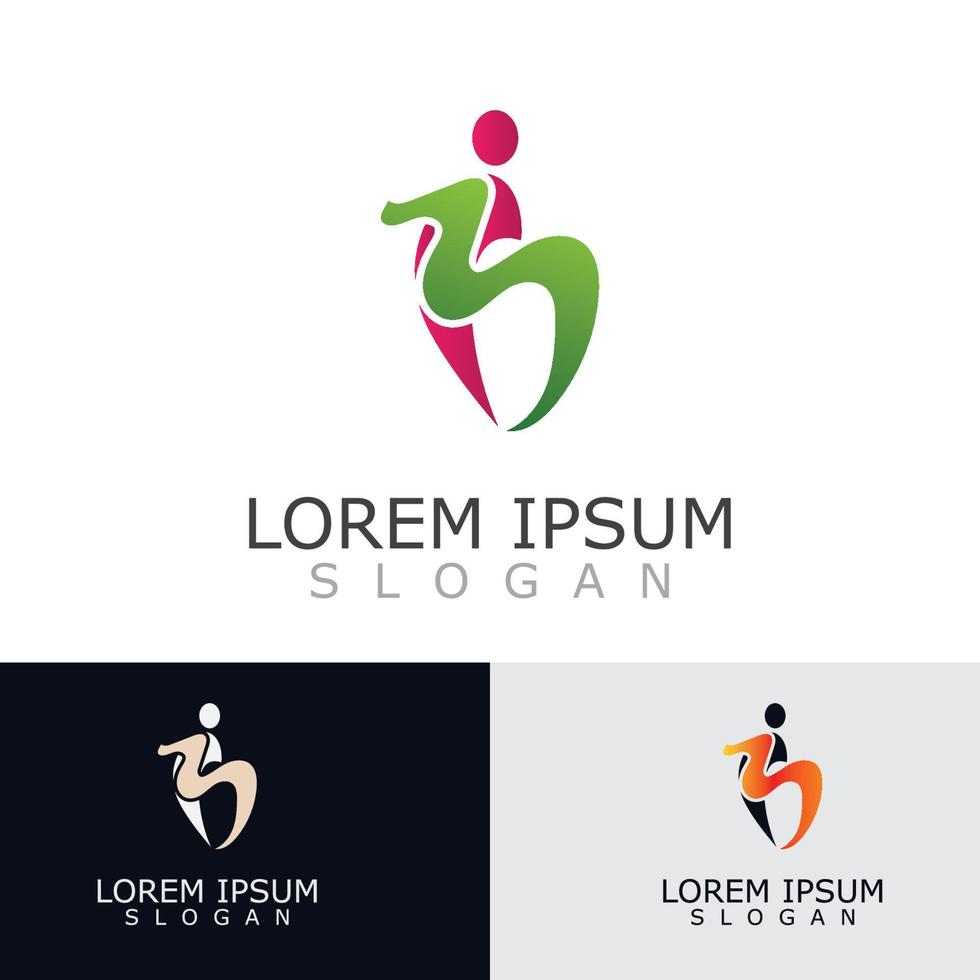 People active abstract logo business and healthy design vector template vector
