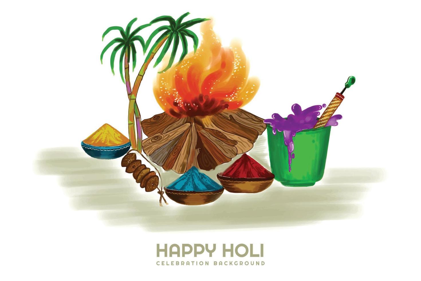fondo de tarjeta de celebraciones de festival indio holi vector