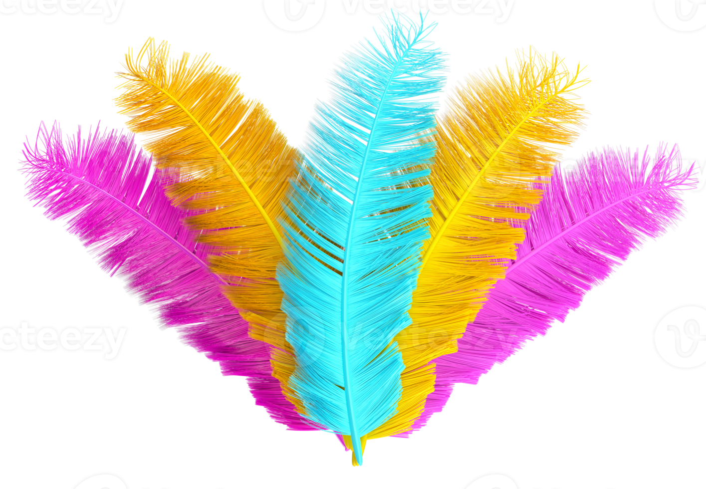 CARNIVAL COLORFUL FEATHERS 3D png