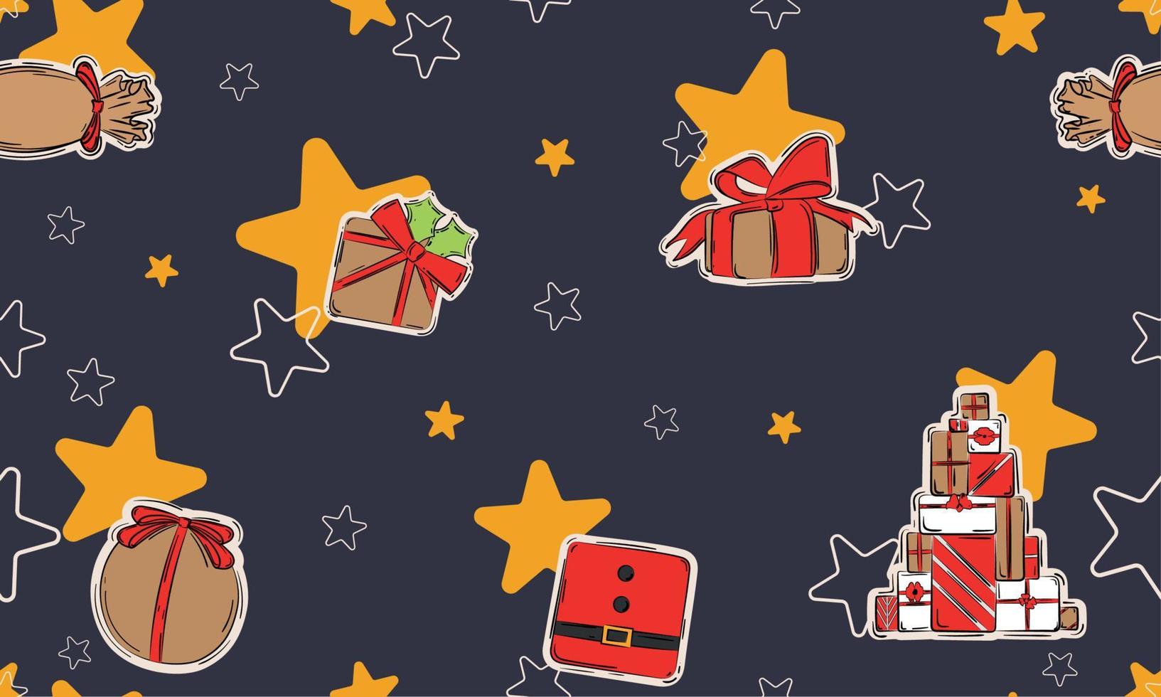 Seamless pattern background with present icons Vector