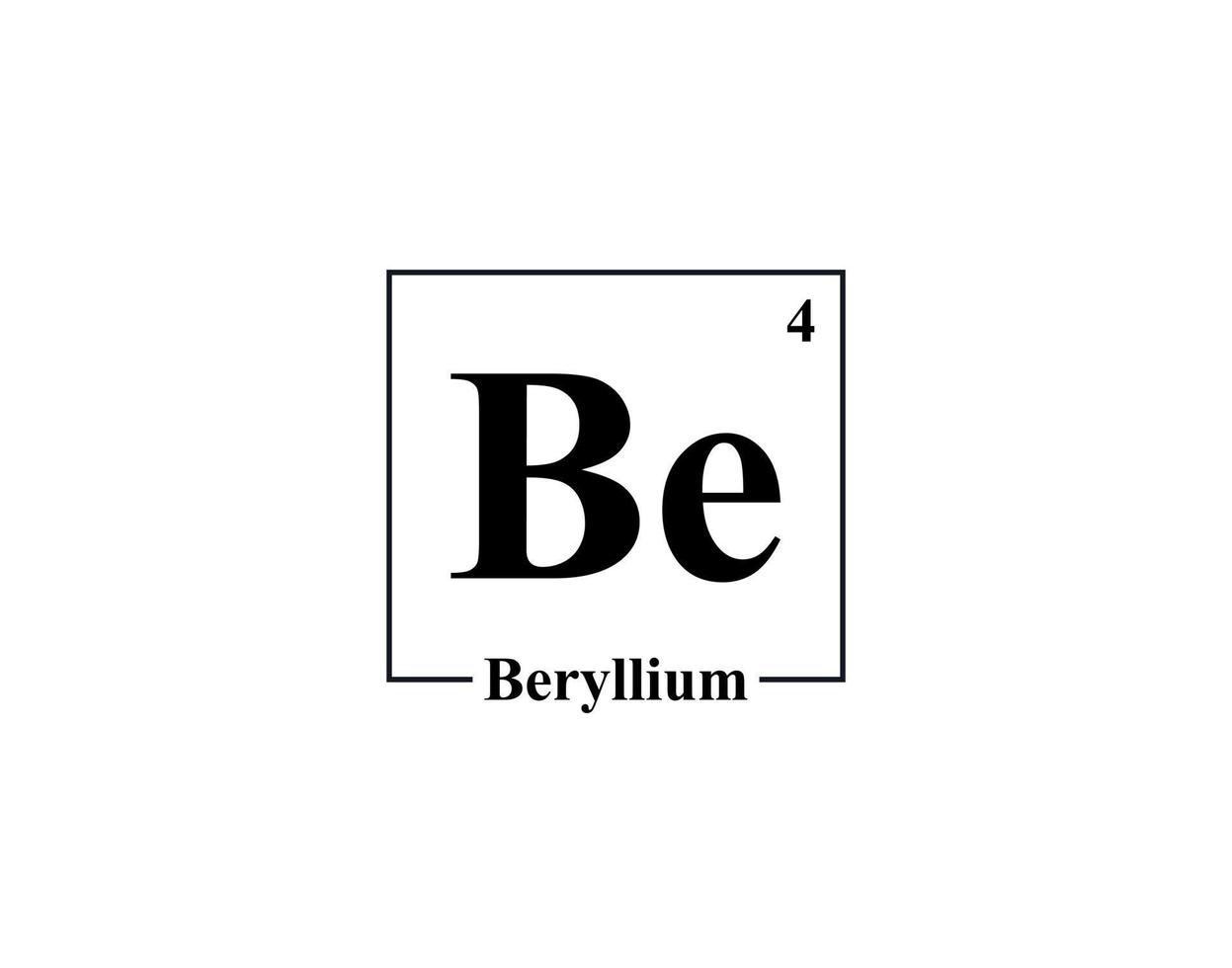 Beryllium icon vector. 4 Be Beryllium vector