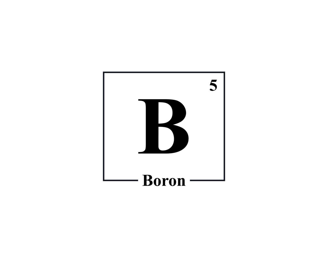 Boron icon vector. 5 B Boron vector