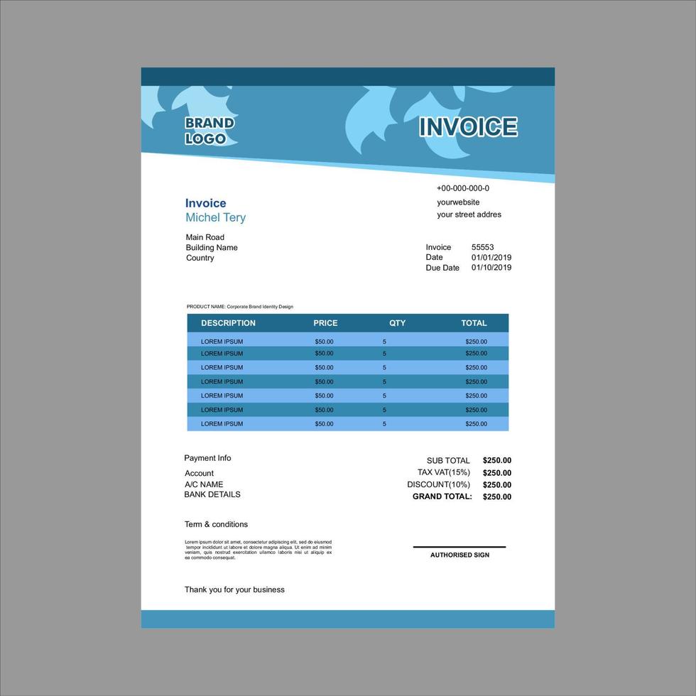 invoice template in vector