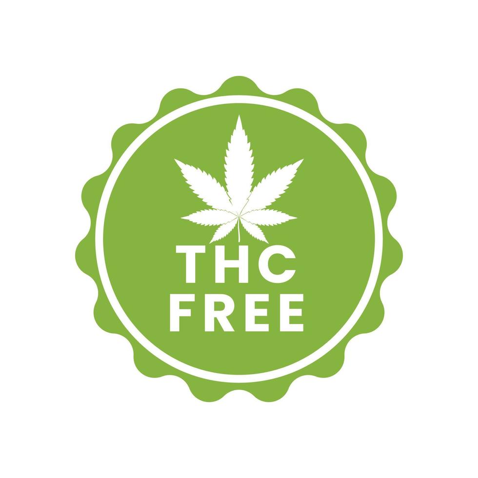 THC Free Stamp Icon, cbd hemp oil label design template elements vector