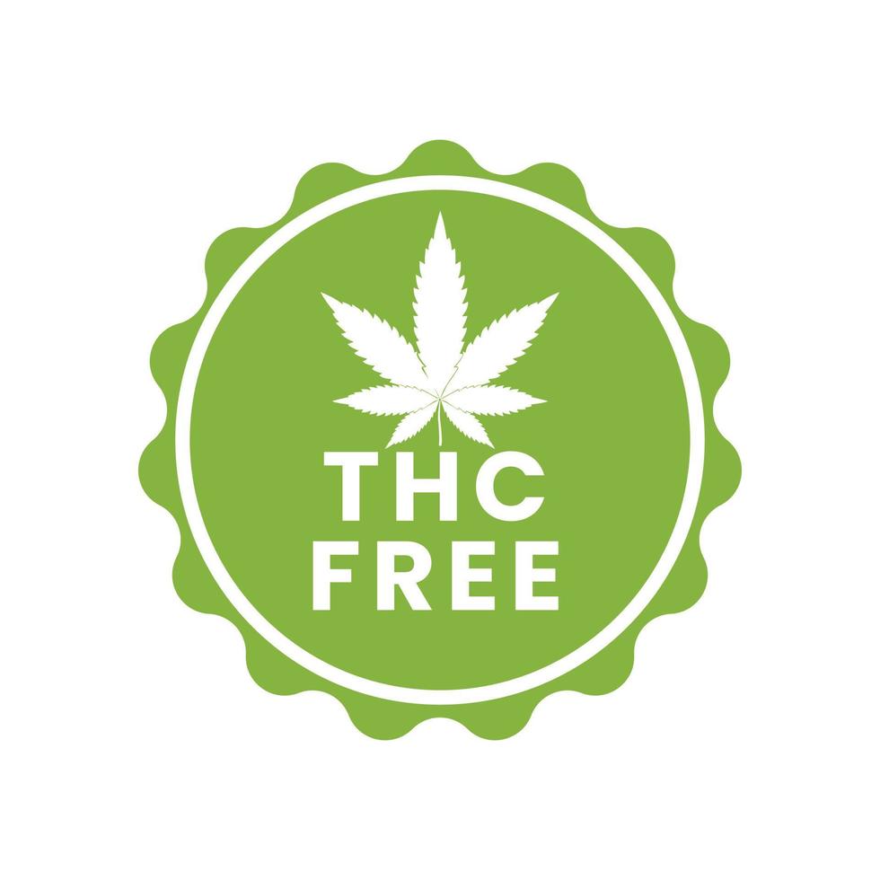 icono de sello libre de thc, elementos de plantilla de diseño de etiqueta de aceite de cáñamo cbd vector