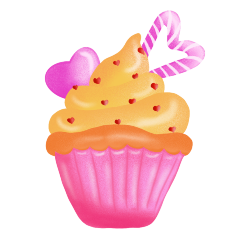 Cupcake with strawberry cream. png