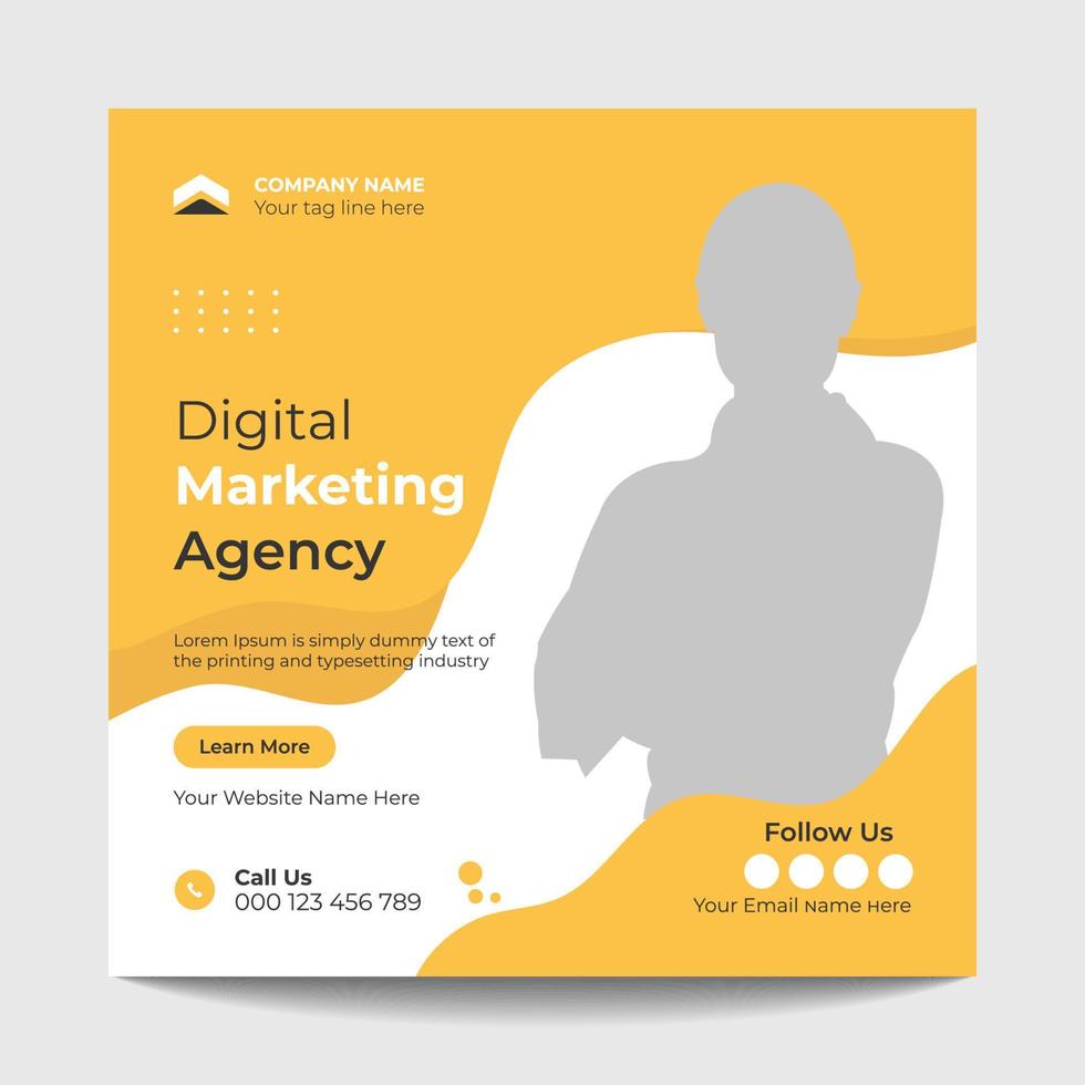 Modern Digital Marketing Agency Social Media Post Template vector