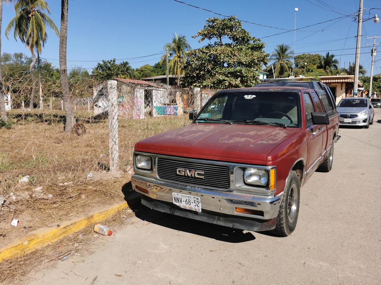 Puerto Escondido Oaxaca Mexico 2023 Various Mexican pickup trucks cars 4x4 Off-road vehicles Mexico. photo