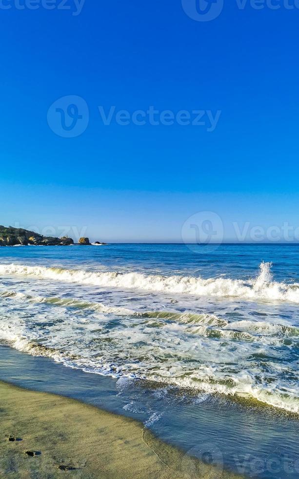 Extremely huge big surfer waves beach La Punta Zicatela Mexico. photo