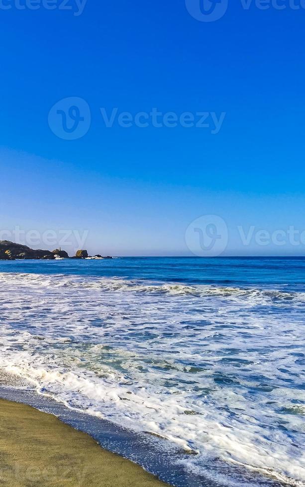 Extremely huge big surfer waves beach La Punta Zicatela Mexico. photo