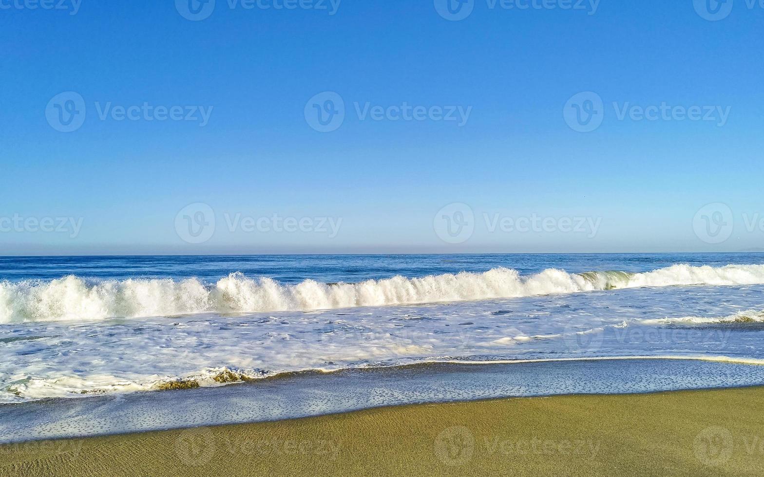 Extremely huge big surfer waves at beach Puerto Escondido Mexico. photo