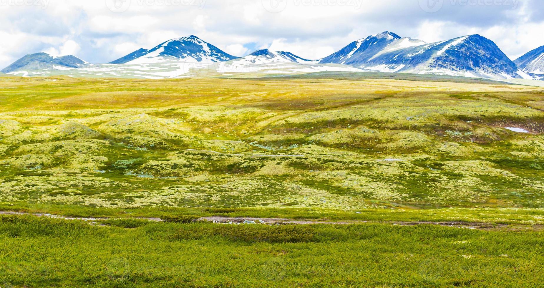 Beautiful mountain and landscape nature panorama Rondane National Park Norway. photo