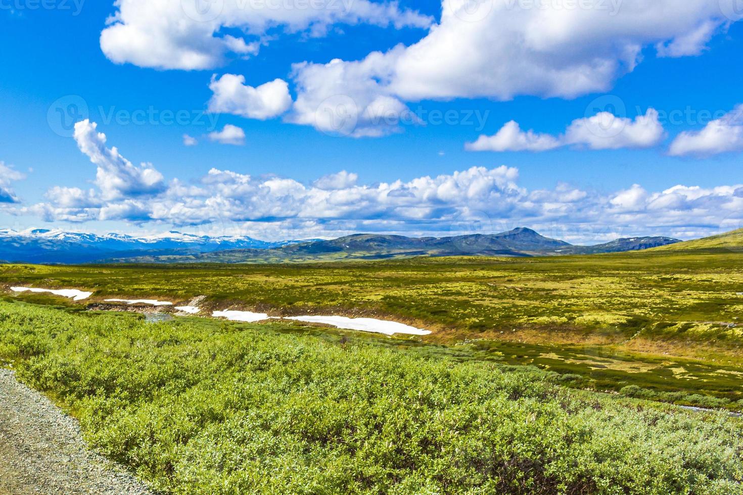 Beautiful mountain and landscape nature panorama Rondane National Park Norway. photo