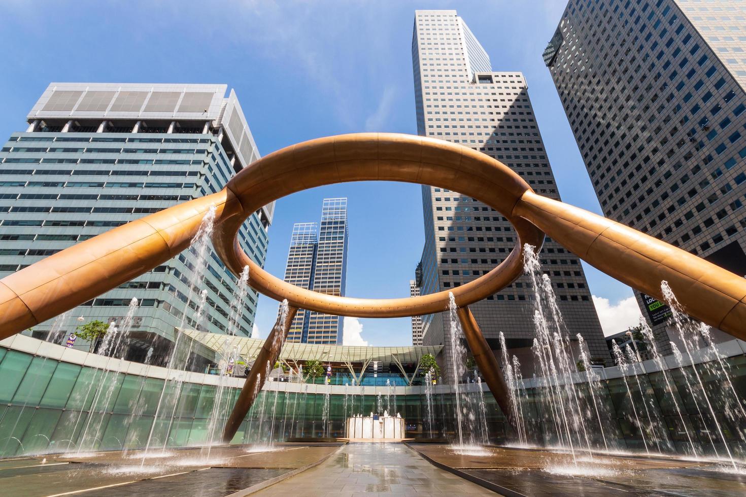 SINGAPORE - APRIL 15, 2019   Suntec city and Fountain of wealth in daytime at singapore . photo