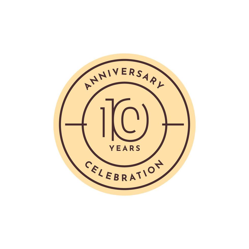 10 Years anniversary label template design vector