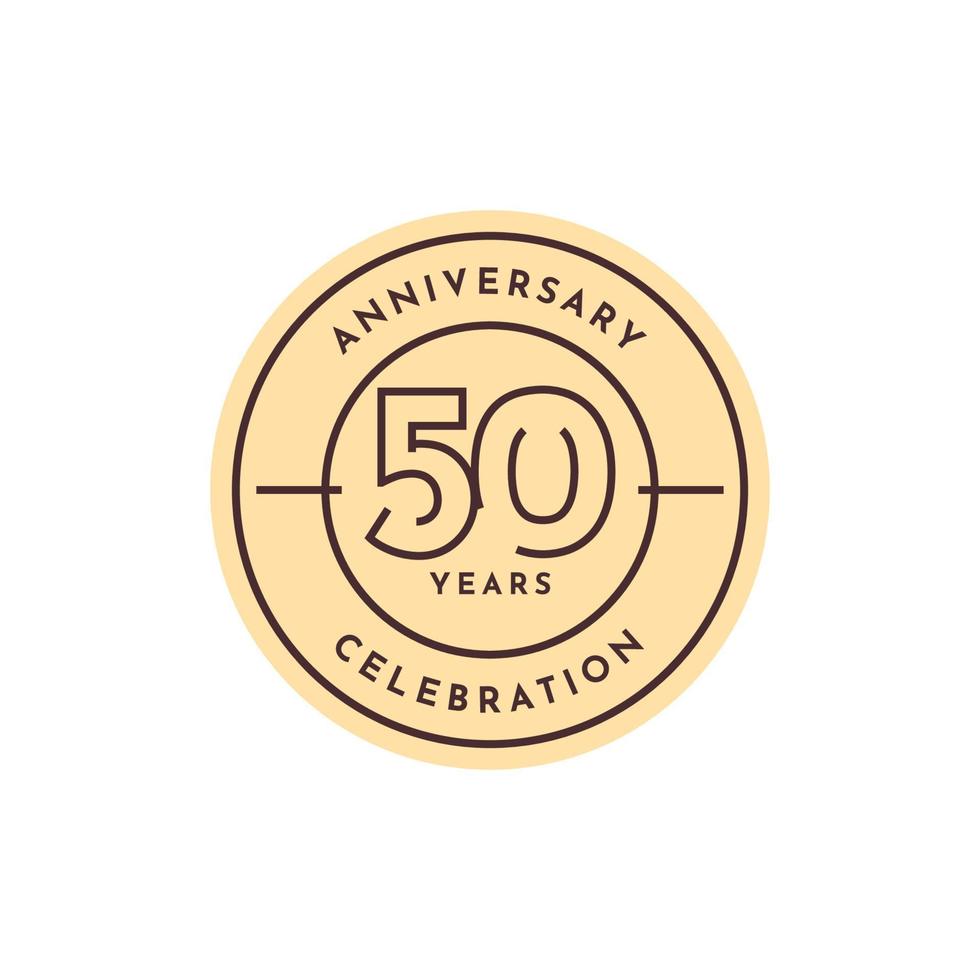50 Years anniversary label template design vector