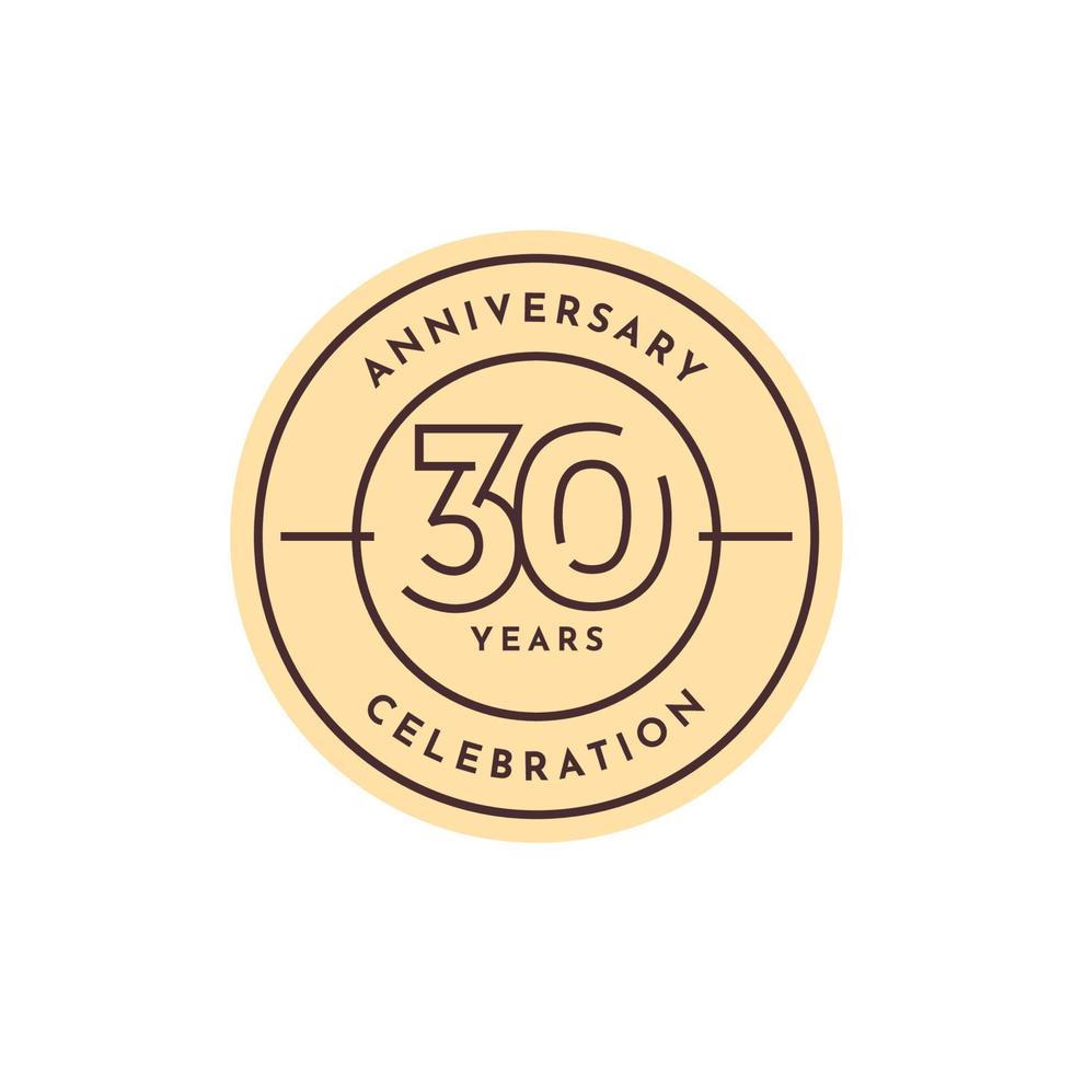 30 Years anniversary label template design vector