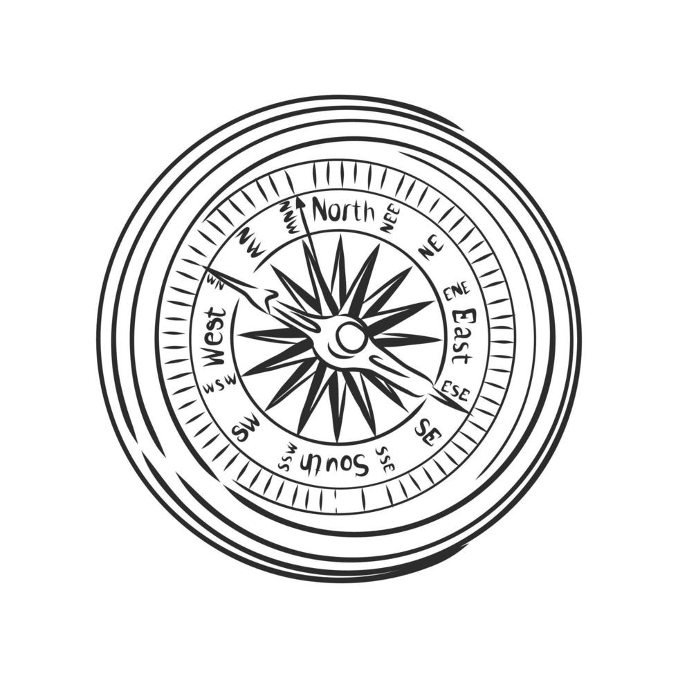 compass vector sketch