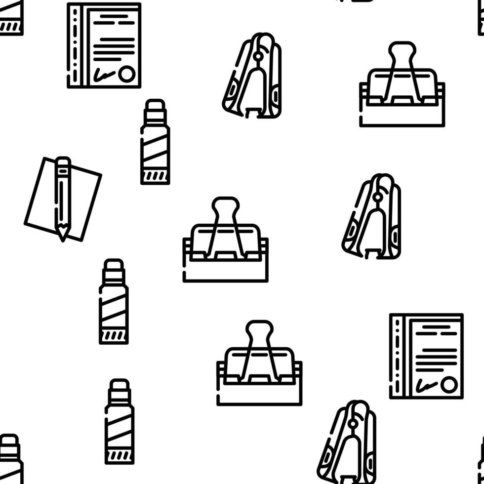 Stationery Equipment Vector Seamless Pattern