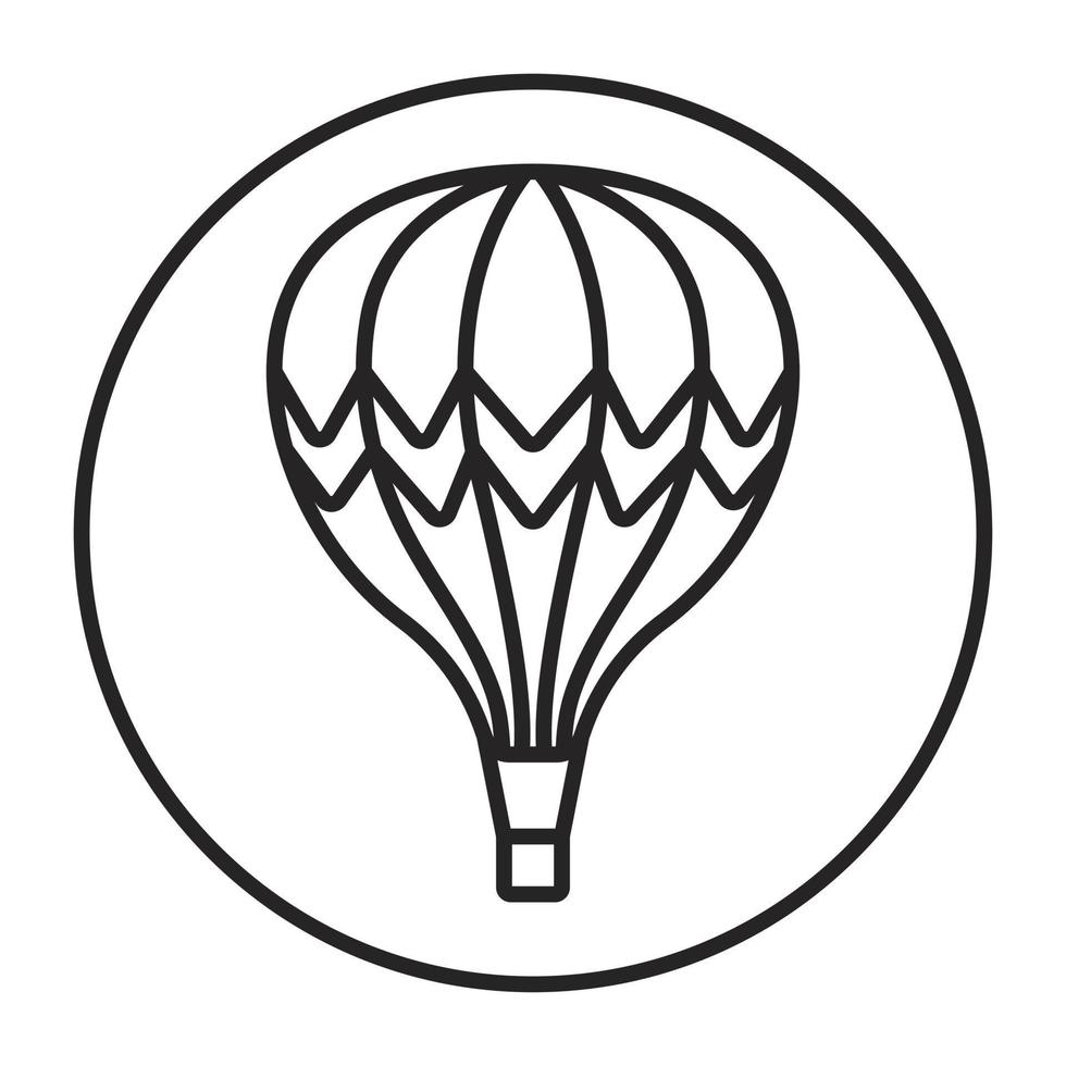 Rounded a hot air balloon line art icon for apps and websites vector