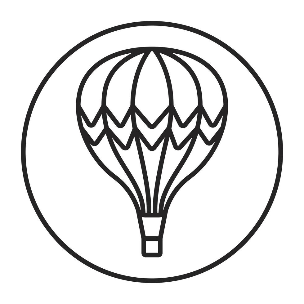 Rounded a hot air balloon line art icon for apps and websites vector