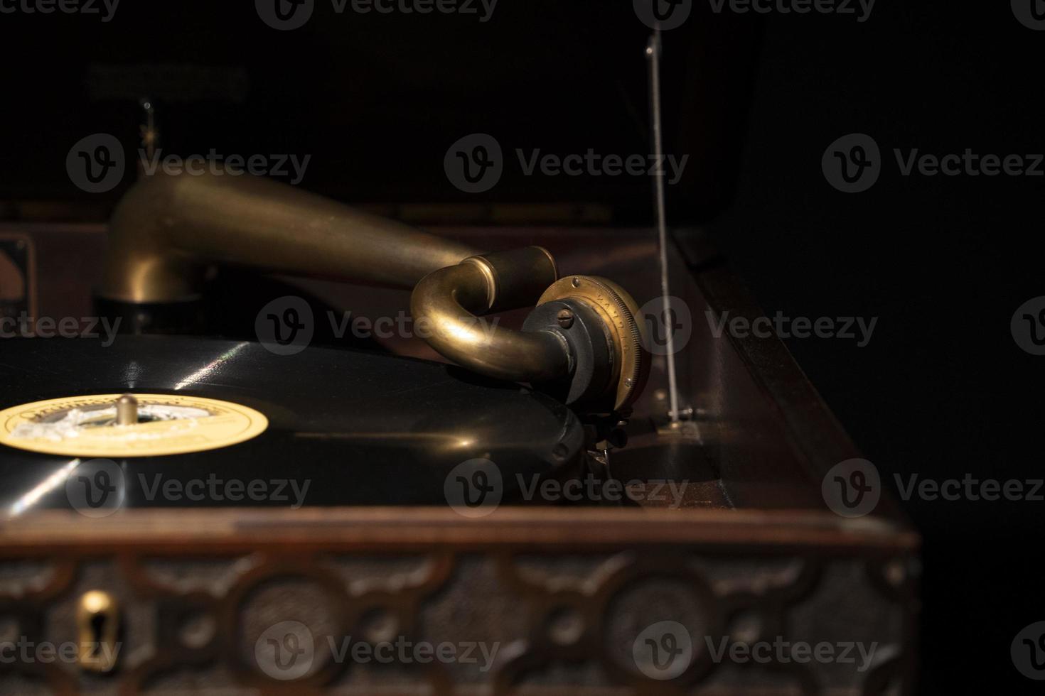 old phonograph detail close up photo