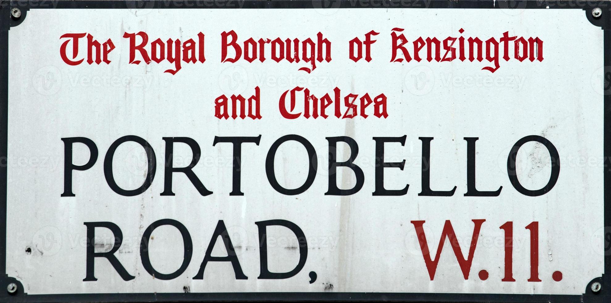 portobello road london street sign detail photo