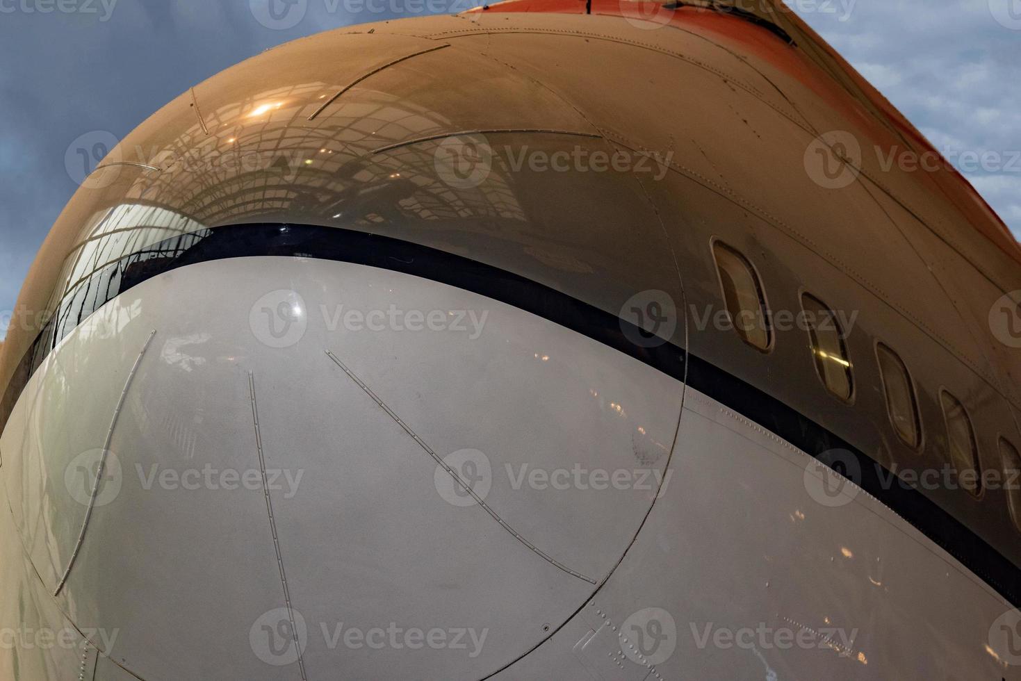 old airplane cockpit detail photo