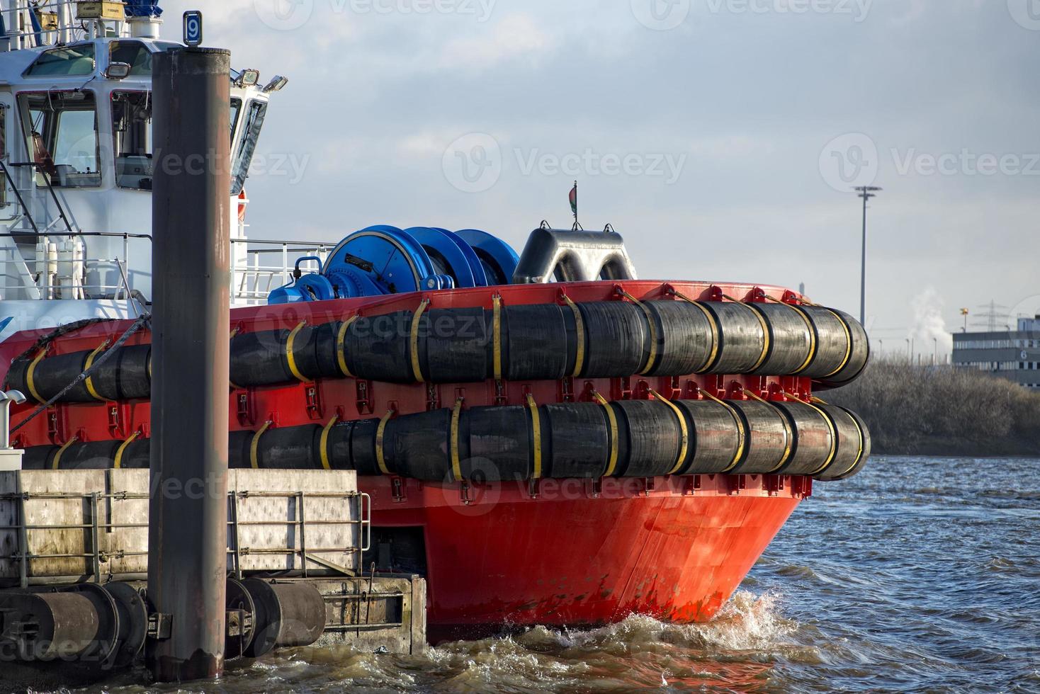 hamburg port tugboat detail close up photo