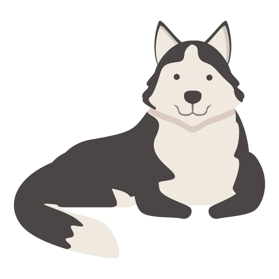 Tired husky icon cartoon vector. Siberian dog vector