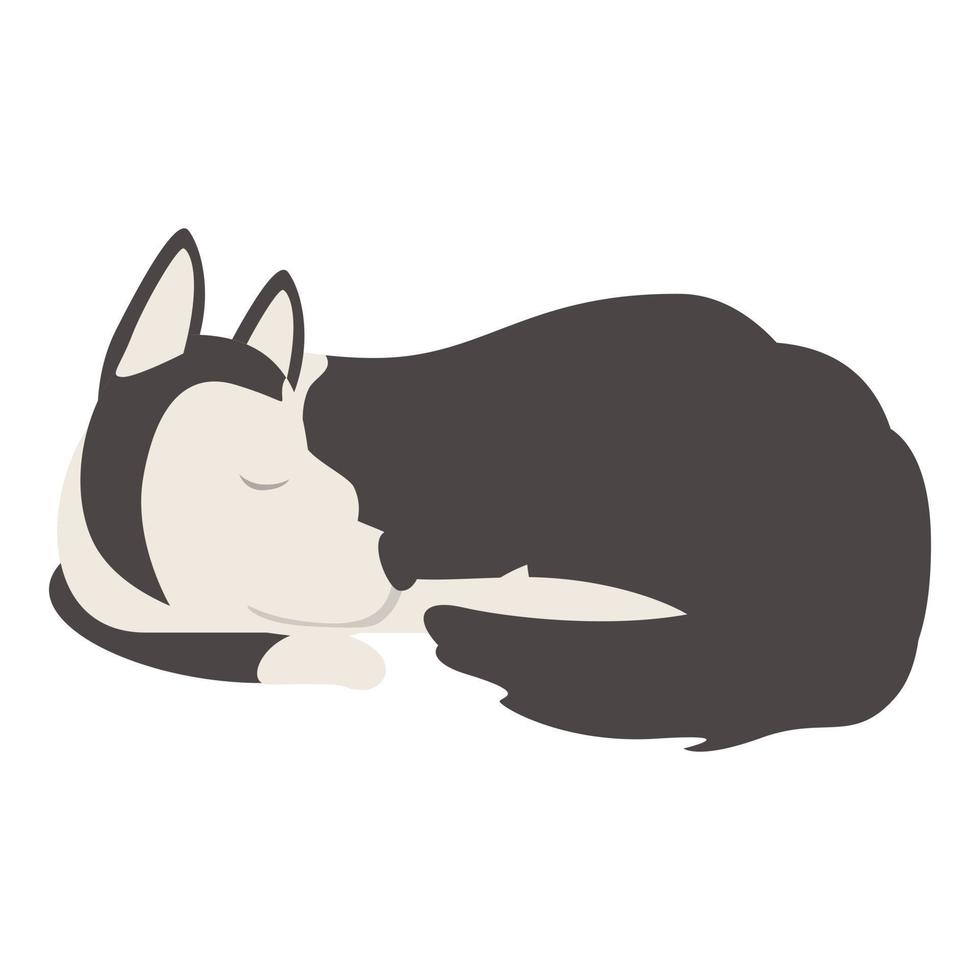 Sleeping husky icon cartoon vector. Siberian dog vector