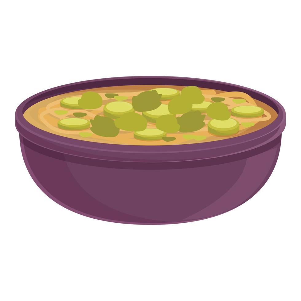Asian soup icon cartoon vector. Food dish vector