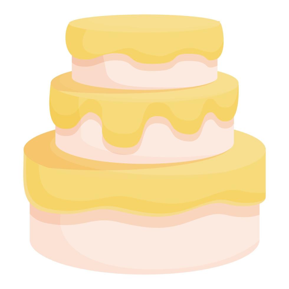 Lemon wedding cake icon cartoon vector. Cream party vector