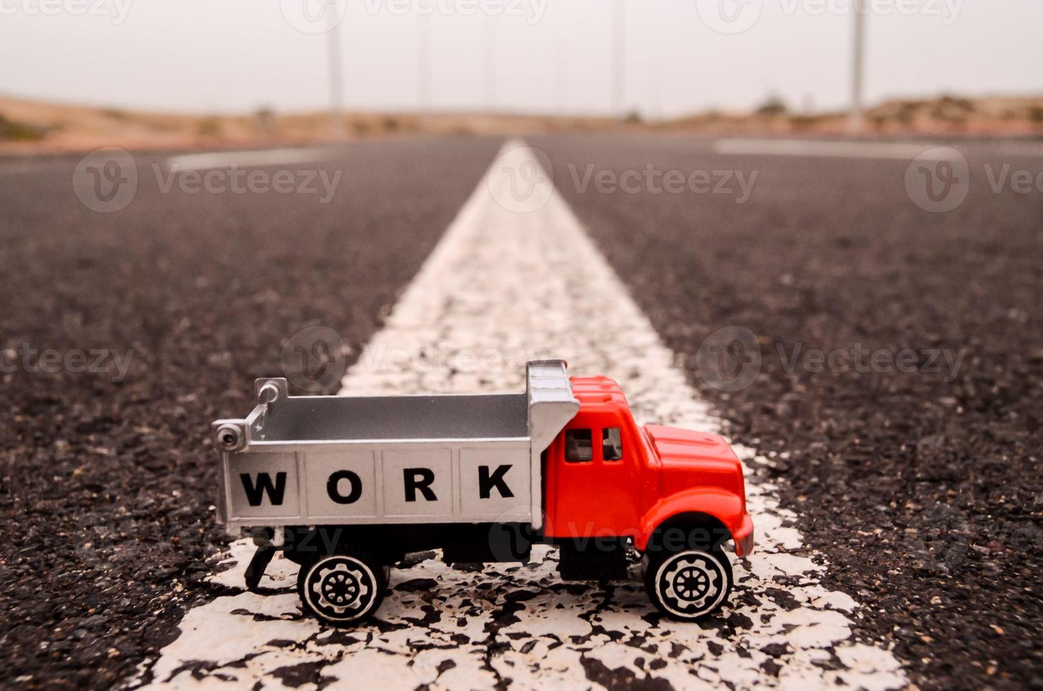 Miniature truck on the road photo