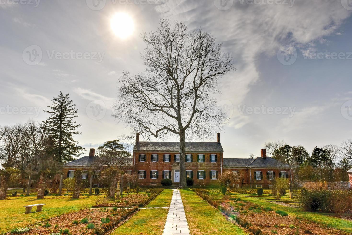 Chatham Manor, a Georgian-style home completed in 1771 on the Rappahannock River in Stafford County, Virginia, opposite Fredericksburg. photo