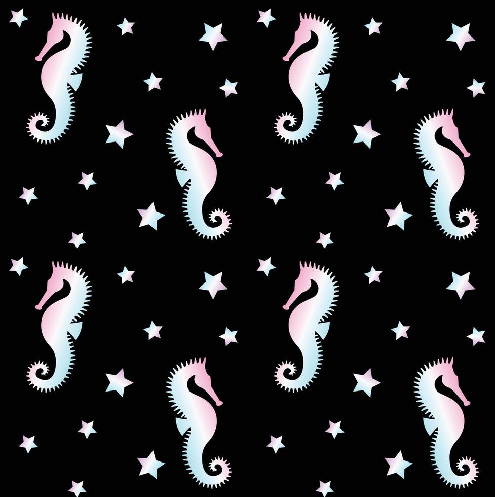 Seamless pattern of seahorse vector