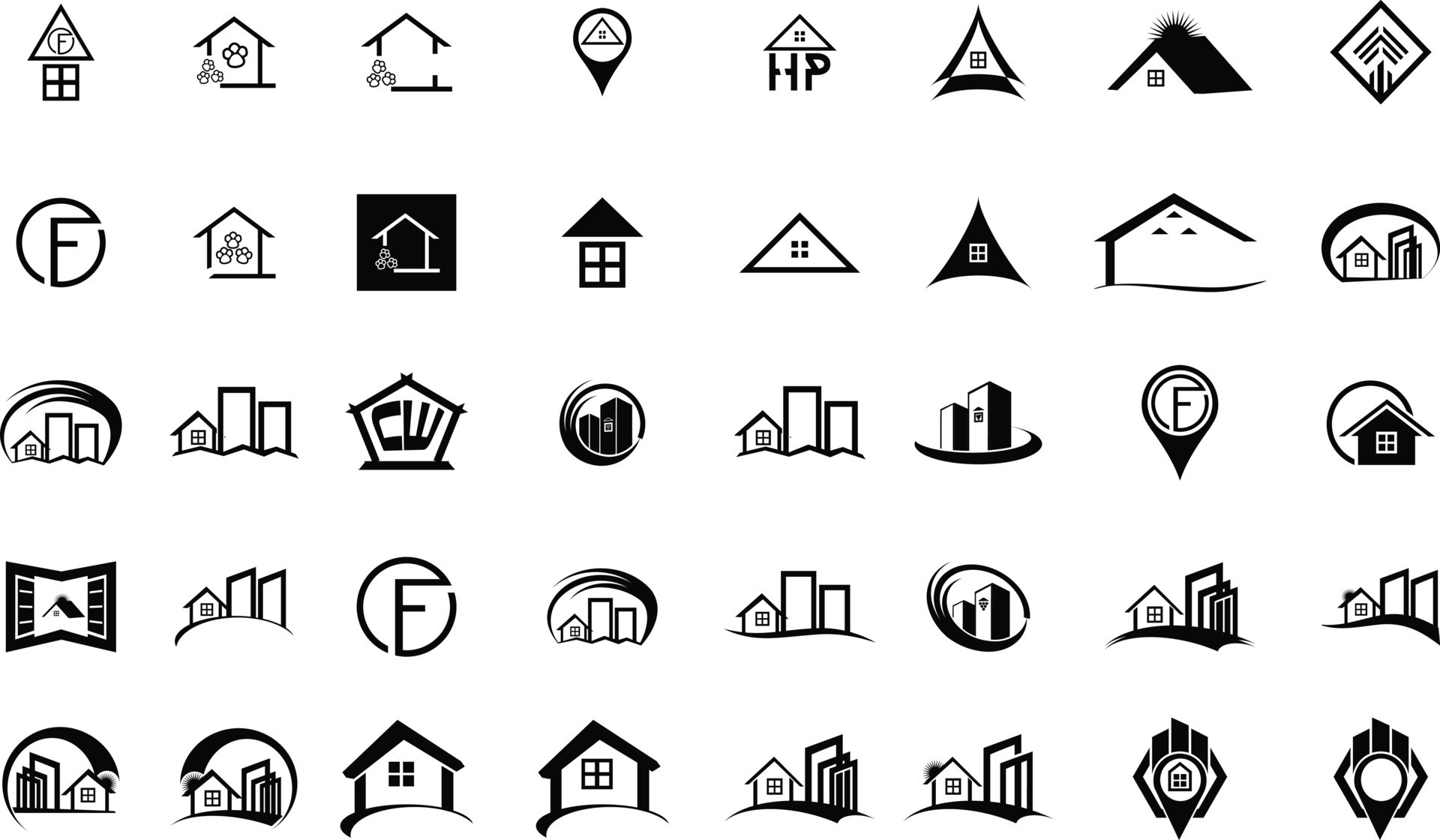 logos of famous brands, icons with company logos, set of icons