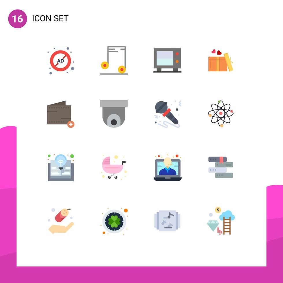 Stock Vector Icon Pack of 16 Line Signs and Symbols for e add deposit wedding love Editable Pack of Creative Vector Design Elements