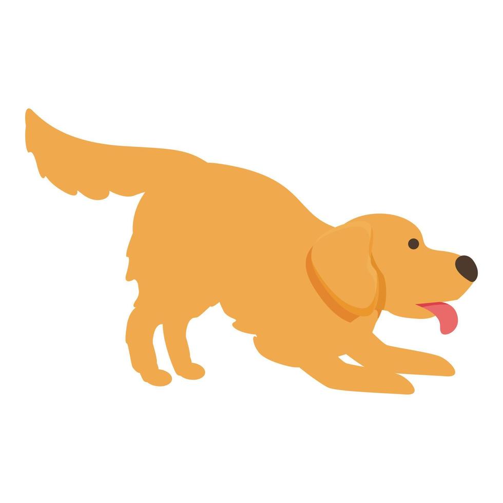 Retriever play icon cartoon vector. Golden dog vector