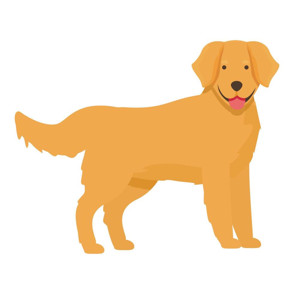 Zoo golden retriever icon cartoon vector. Canine pet vector