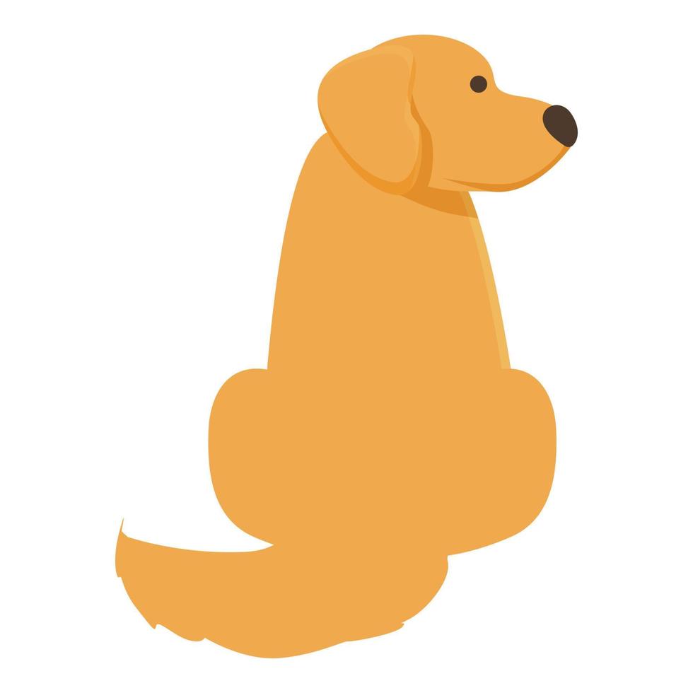 Golden retriever stay sad icon cartoon vector. Dog puppy vector