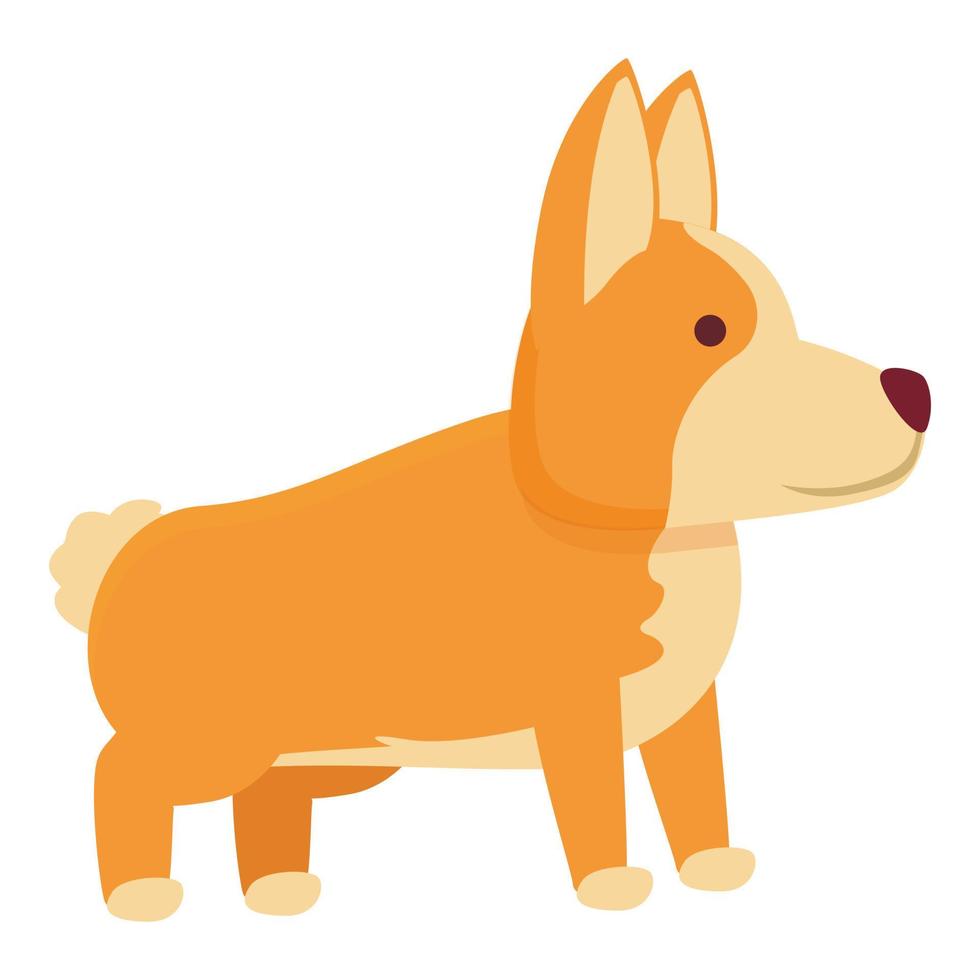 vector de dibujos animados de icono de estilo de perro. lindo corgi