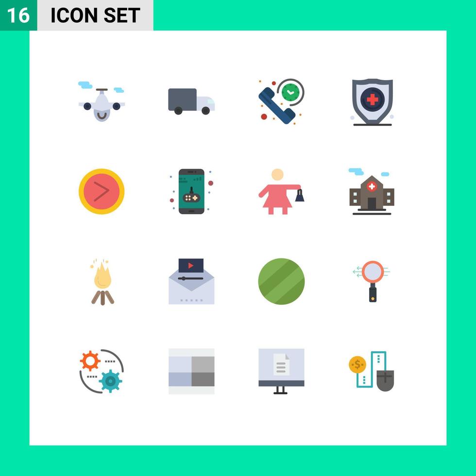 Universal Icon Symbols Group of 16 Modern Flat Colors of interface security call protection time Editable Pack of Creative Vector Design Elements