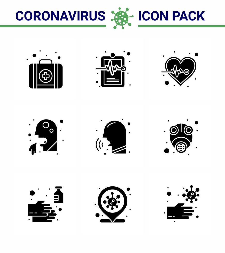 COVID19 corona virus contamination prevention Blue icon 25 pack such as  nose people heart man cough viral coronavirus 2019nov disease Vector Design Elements