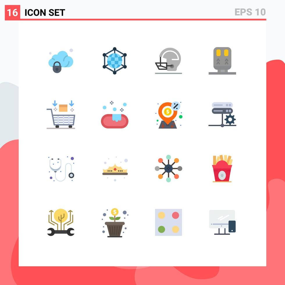 Stock Vector Icon Pack of 16 Line Signs and Symbols for ai train internet railway sport Editable Pack of Creative Vector Design Elements