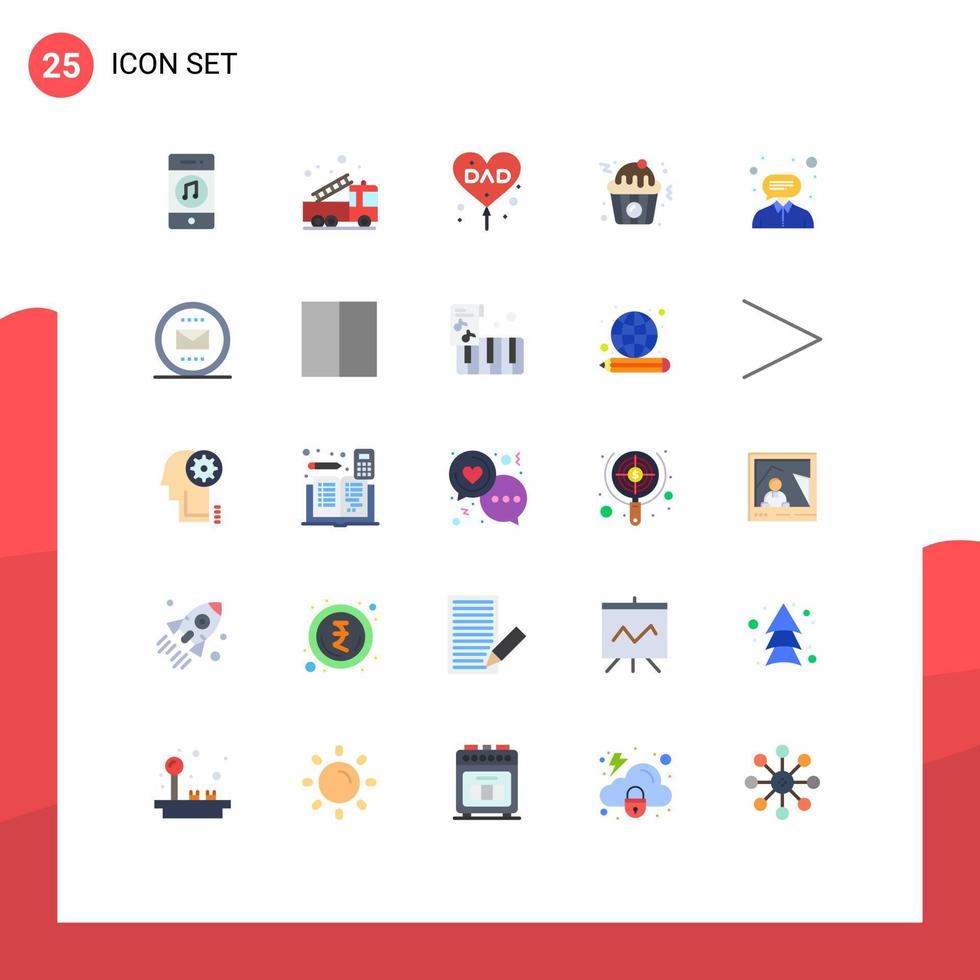 conjunto de 25 iconos de interfaz de usuario modernos signos de símbolos para cupcake rápido ayuda amor padre elementos de diseño vectorial editables vector