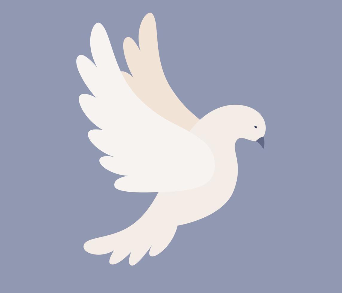 Dove icon. Flying bird sign. Free flight symbol. Vector flat illustration