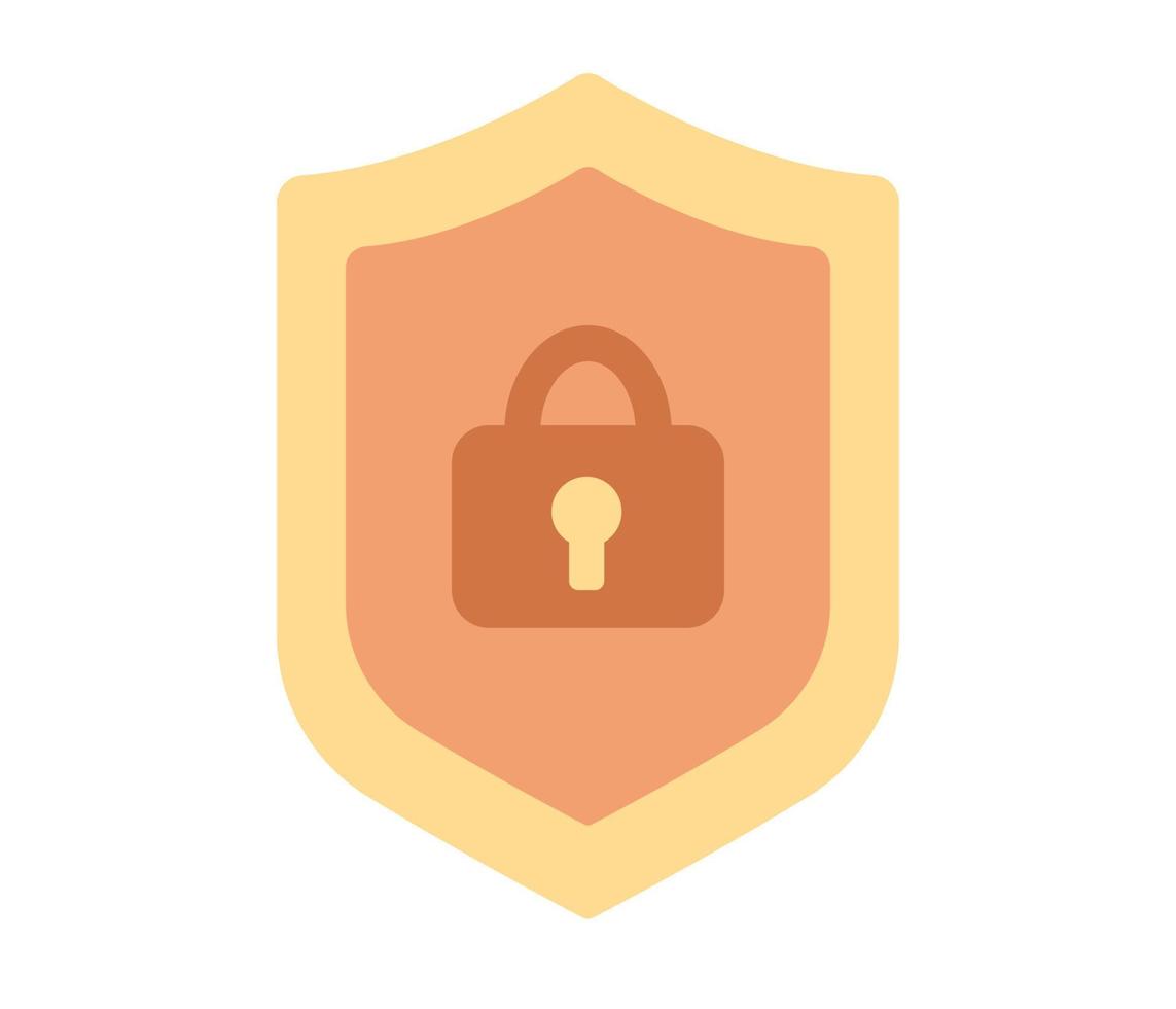 Lock simple icon. Padlock shield. Security and privacy concept. Vector flat illustration