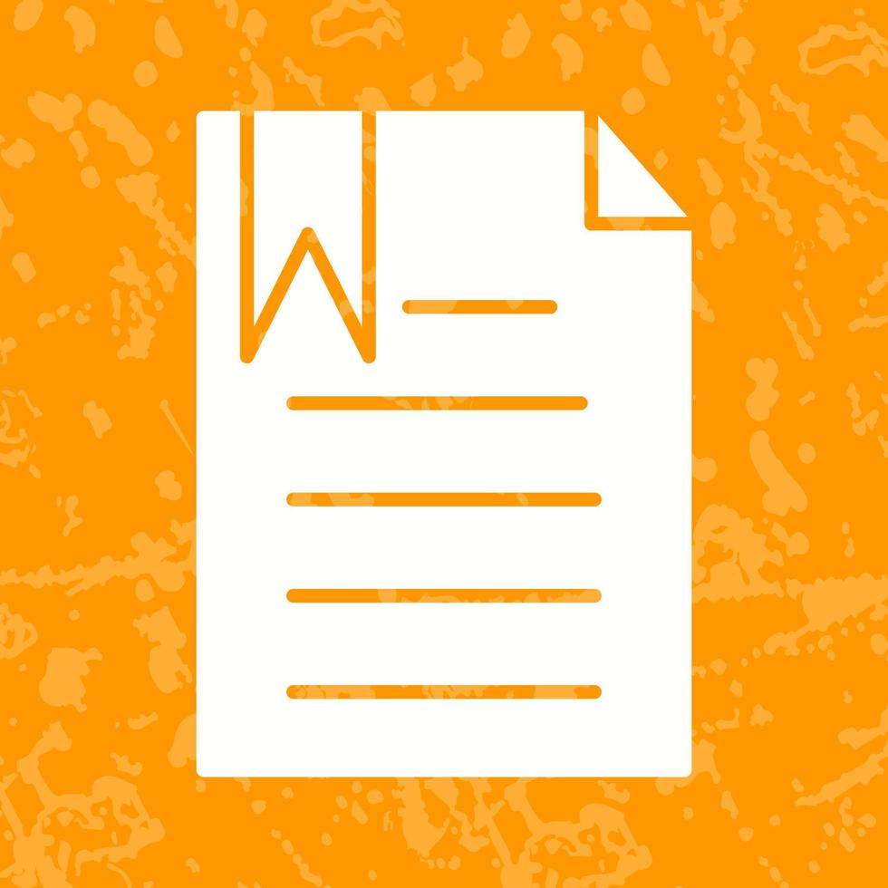 Unique Bookmarked Document Vector Icon