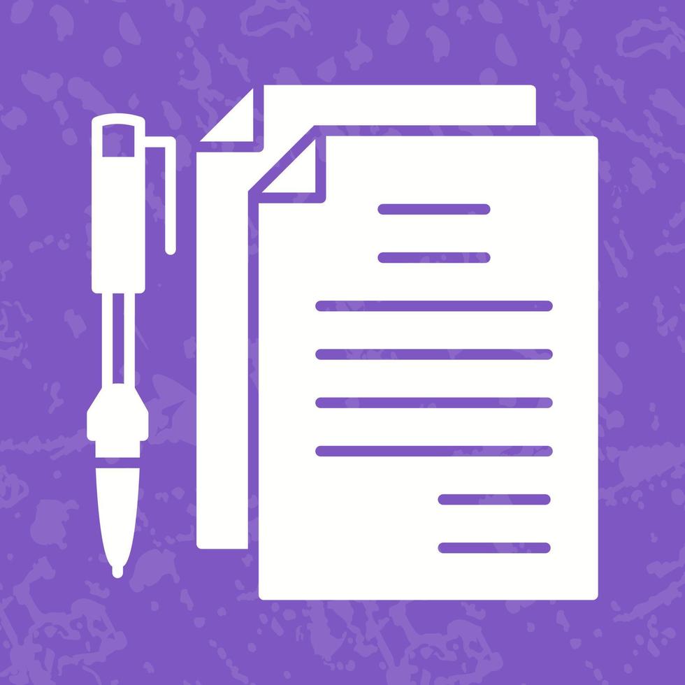 Unique Documents and Pen Vector Icon